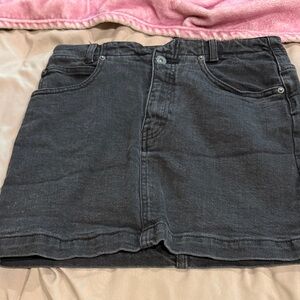 We The Free Washed Black Denim Mini Skirt